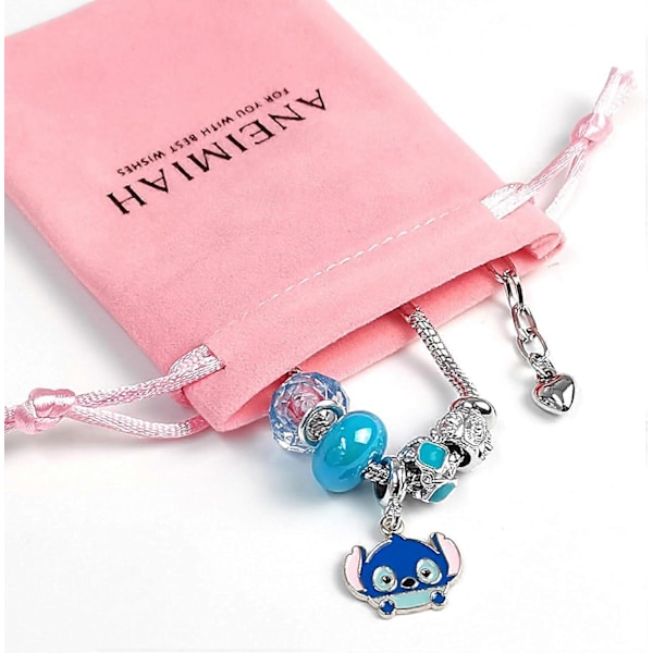 Stitch-riipusranneke, Inspiraatio Stitch-riipukset Naisten Käärmeketju Korut Syntymäpäivälahjat (FMY) Adjustable  10 Charms