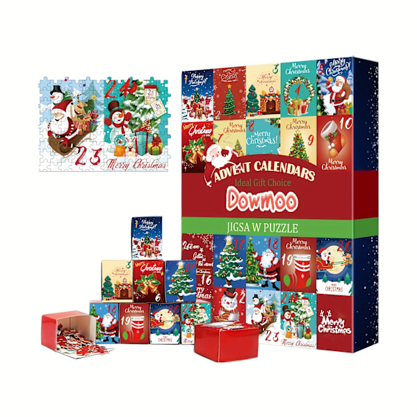 Julekalender Puslespil Legetøj Jule Nedtælling Kreativ Legetøj Julekalender Puslespil Kan Hænges Dekoreret Gave (FMY) Christmas advent calendar puzzle