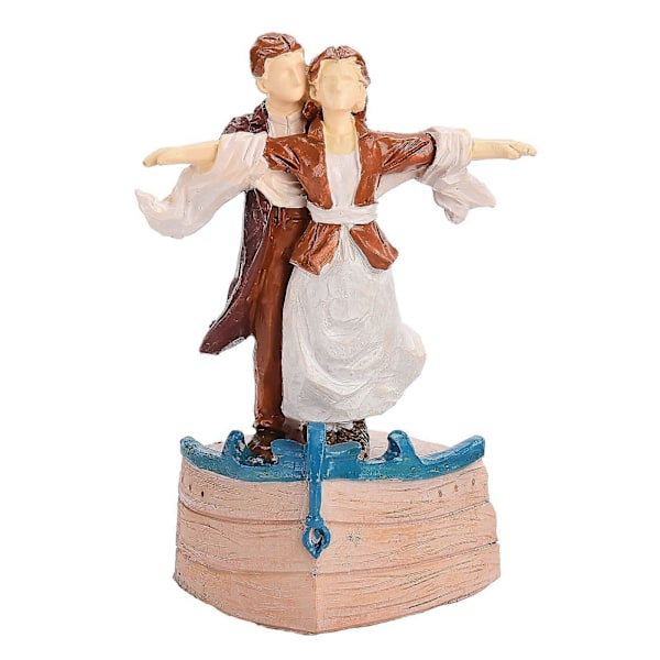 Par i Titanic Resin Figur Ornament Present till Par Alla Hjärtans Dag Födelsedag Minnesdag (FMY)