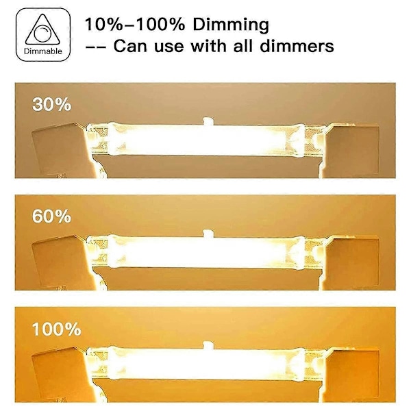 R7s Halogen Lyspærer, 7 Pakker R7s Pære 118mm Dimbar 230V Halogenpærer, Tungsten Lineær Lyspære (FMY) 150W