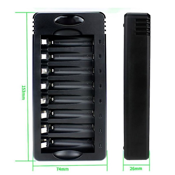 AA/AAA Batteri Smart Oplader 8-slot Nikkel-hydrogen Batterier Oplader med USB Port Ny (FMY) White