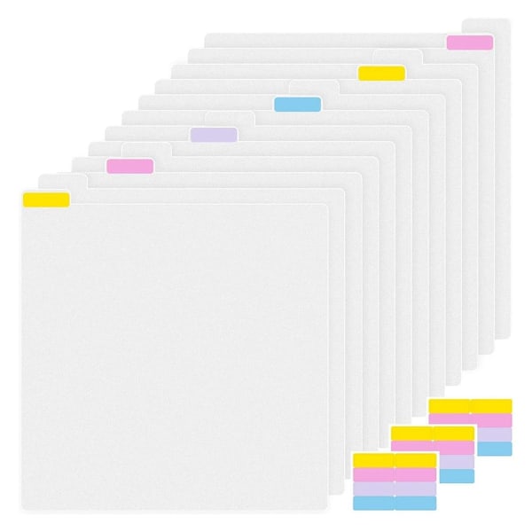 Leikekirjan paperinjakajat Bulk jakamiseen 12 x 12 tuuman leikekirjapaperin säilytyskortti, välilehdet välilehdet tiedostokirjasto B (FMY)