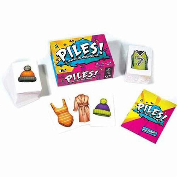 Piles Nopea Korttipeli - Interaktiivinen Perhe- ja Lasten Lautapeli, Lasten Vaatepinopeli, Opettavainen ja Kiehtova (FMY) Clothes Folding Game