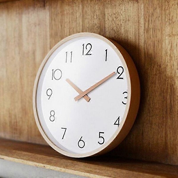 Hiljainen Sweep Solid Wood Literary Clock, Yksinkertainen Muotoilu, Pohjoismainen Puukello, Seinäkello (FMY)