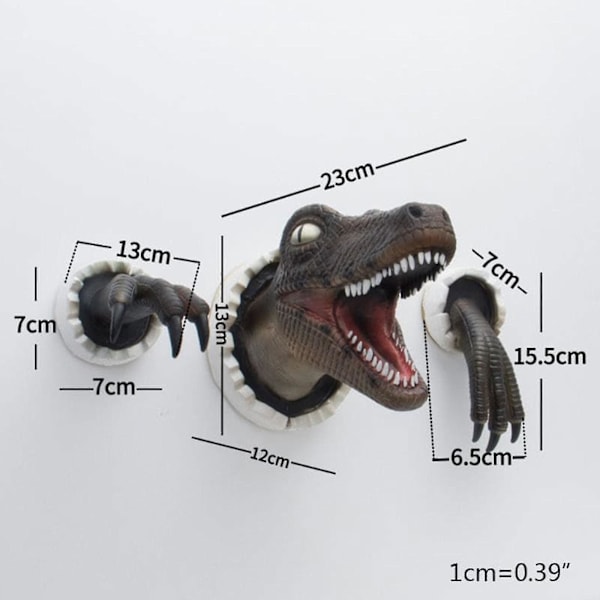 Bedste Tilbud - Dinosaur Hovede Væghængende Jurassic Livagtig Væghængende Dinosaur Buste Replika Væghængt Hovede Statue Buste (FMY) Fluorescent Green 16cm