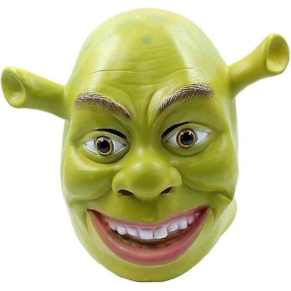 Grøn Monster Maske Kostume Maske Halloween Cosplay Hel Hoved Grøn Voksen Shrek Maske Latex (FMY)