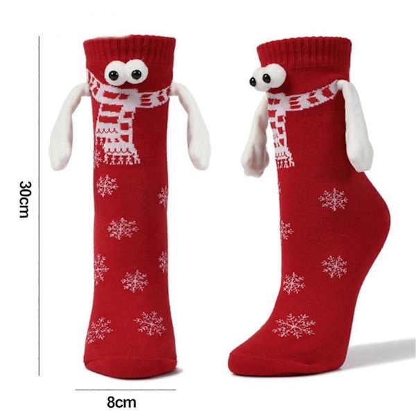 2 Par Fun Magnetiska Parstrumpor Julgåva Mjuka Bekväma Håll Händerna Ögon Design Elastiska Strumpor Qinghai  (FMY) Green