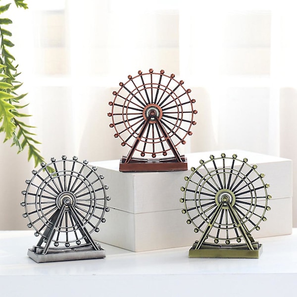 Retro London Eye Kreativ Metal Hjul Ornament Hjem Desk Dekoration Gave (FMY) Sliver Grey