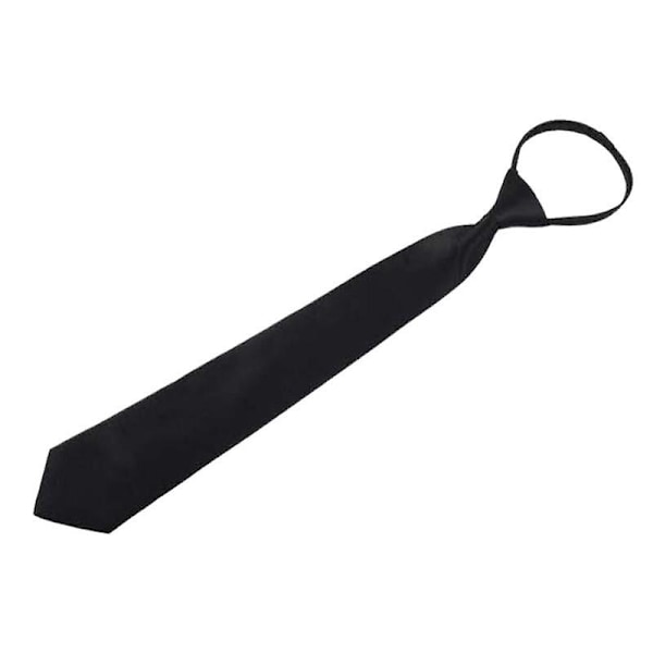 Black Clip On Tie Security Ties For Men Women Doorman Steward Matte Necktie Funeral Clothing Accessories  (FMY)