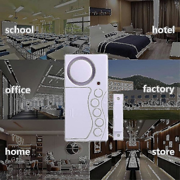 Justerbar Fördröjning Trådlöst Kylskåpslarm - Frysdörrslarm - Säkerhetsfönsterlarm (FMY) 2 Pcs