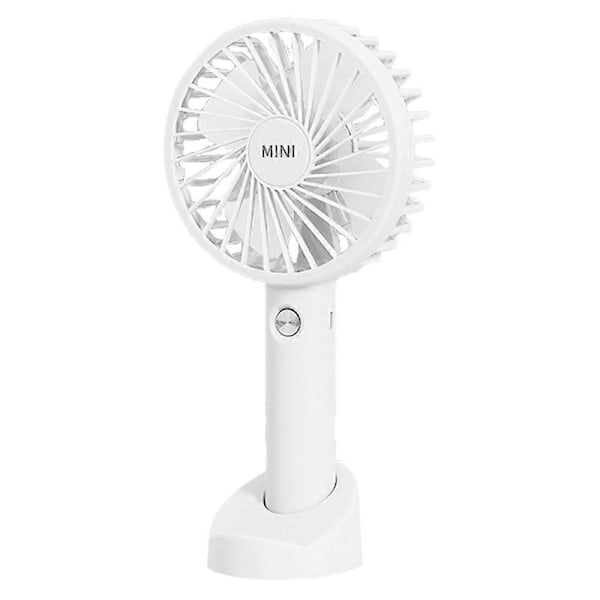 Håndholdt personlig ventilator, genopladelig, batteridrevet, kølende, elektrisk USB-ventilator til skrivebord med ventilatorfod (FMY) white