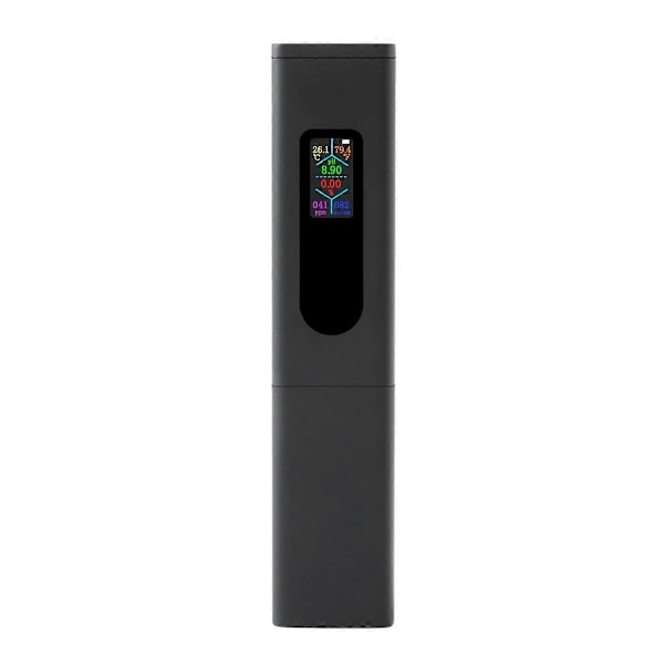 5 i 1 Salinitetsmåler PH Vandkvalitetstester Digital EC TDS TEMP Monitor Genopladelig Test til Akvarium Hydroponisk Pool (FMY) Black