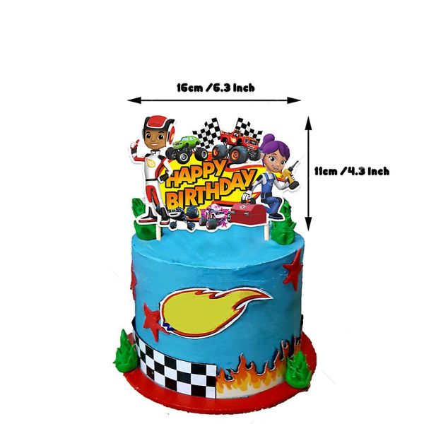Blaze And The Monster Machines -syntymäpäiväkoristeet Blaze and The Monster Machines Hienot syntymäpäiväkoristeet Ilmapallot Cake Topper set (FMY)