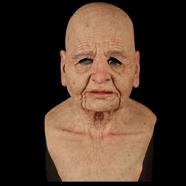Cosplay Gummi Gammel Mand Ansigtsmaske Realistisk Skræmmende Latex Maske Horror Hovedbeklædning (FMY) A