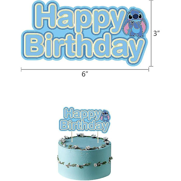 Lilo ja Stitch -syntymäpäiväkoristeet, Stitch -syntymäpäivälippu, kakun koristeet, ilmapallot, Stitch -teemainen syntymäpäiväjuhlan koristeet (FMY)