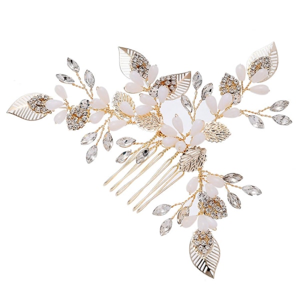 Hårkamhuvudkläder brud prinsessa smycken hårnålar bröllop Håraccessoarer----light Gold B,wz-496 (FMY)