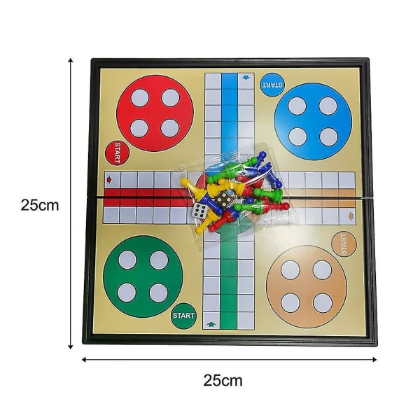 25 cm 5 i 1 foldbart magnetisk brætspil i plast (FMY)