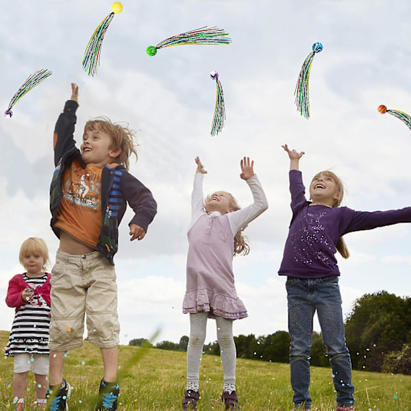 20 st studsbollar för barn, mini kometbollar färgglada mini gummistudsbollar med streamers höga studsande hoppbollar  (FMY) 2 set - 40pcs