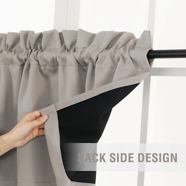 2 stk Gardin Topp Dekor Lysblokkerende Moderne Elegant Ensfarget Svart Belegg Stue Soverom Vindu Topp Deksel Hjemmetilbehør Kaesi (FMY) Wine Red
