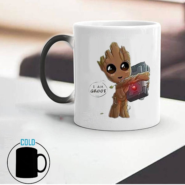 SSRGV Jag är Groot Färgväxlande Mugg Keramisk Termisk Kaffe Frukostmugg (FMY)