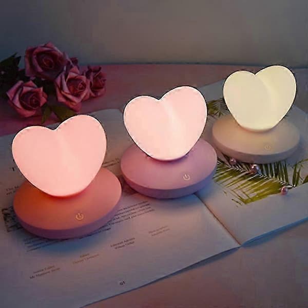 Hjerteformet LED-lampe, genopladelig (FMY) Pink