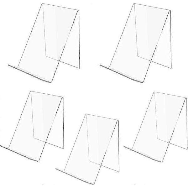 5 kpl akryyliset kirjanpäätyt, kirjanpidike, esitepidike, kirjanpidike, akryylipidike, 13 x 11,5 x 10 cm, läpinäkyvä, tuotekantaja, tuote (FMY)