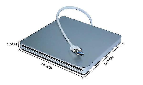 Apple Macbook Pro Air Mac Pc Laptop USB Extern Släpp In CD / DVD-brännare (FMY) silver-1