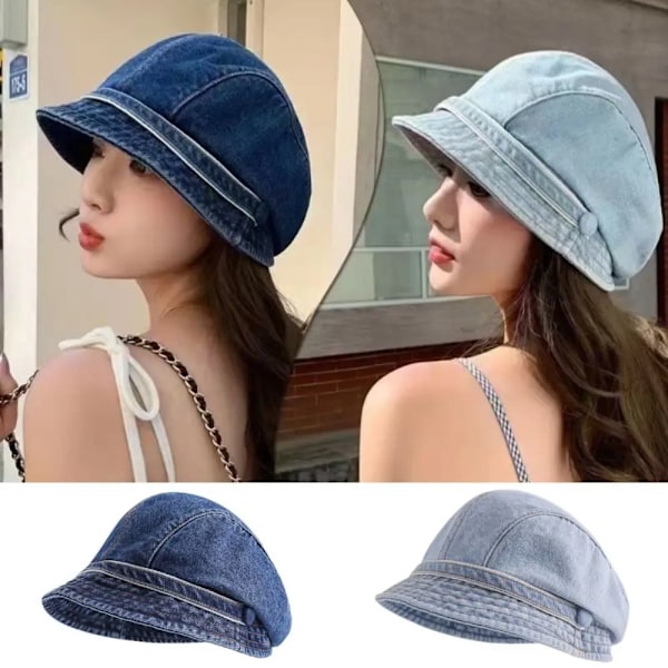 Søt Retro Fiskerhatt Ensfarget Kuldebestandig Bøttehatt Ultralett Varme Andetungehatt Dame (FMY) black
