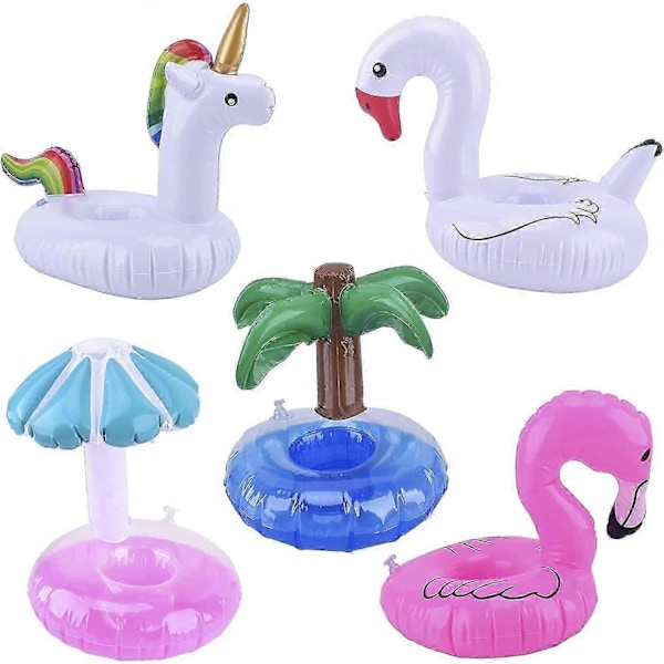 Uppblåsbara Dryckeshållare, 5-pack Flytande Mugghållare Flytande Dryckeshållare för Pool Dryck Flyter Uppblåsbara Underlägg Uppblåsbara Muggunderlägg (FMY)