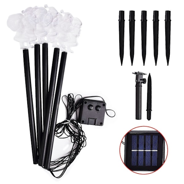 Juldekorationer 5-pack Jul Solcellslampor Utomhus Julträdgårdsskylt Julmönster Solcellslampa (FMY) A
