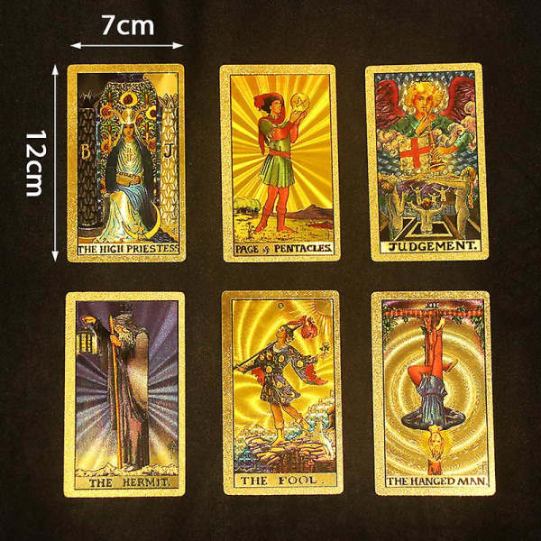 Lyx guldfolie Tarot Oracle Card Divination Fate Tarotkort av hög kvalitet (FMY) Gold one  size