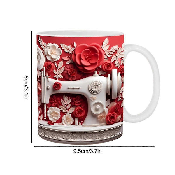 3D Symaskine Malet Kande Kaffe Kande Te Mælk Kopper Vandkop Fødselsdag Julegaver til Syning (FMY) As Shown