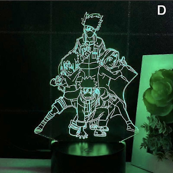 3D natlys Naruto-teamet hvirvel Naruto Sasuke Sakura karakter lysdiode natlys (FMY) D