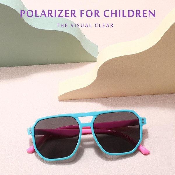 Retro barnsolglasögon för pojkar, flickor i åldern 3-12 år - splittersäkra Uv400 solglasögon för toddler för barn (FMY)
