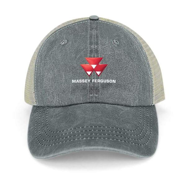 Massey Ferguson Cowboyhatt i lantlig stil, lyxigt märke, vild bollhatt, UV-skydd, solhatt, westernhatt, hatt för kvinnor och män (FMY) Gray