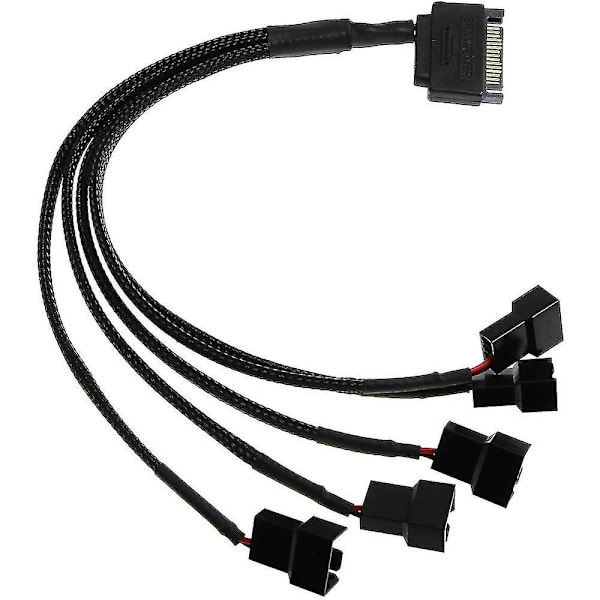 15-pins SATA til 5 Fan Adapterkabel SATA til 3-pins/4-pins PMW PC Kabinet Fan Strøm Adapterkabel, Køling (FMY)