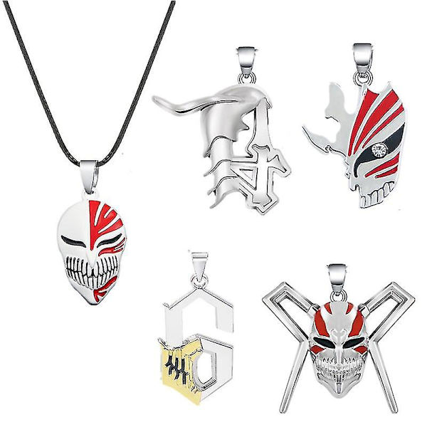 Anime Bleach Mask Halskette Cosplay Amulett Legierung Halskette Anhänger Schmuck Requisiten Zubehör Weihnachtsgeschenk  (FMY) A