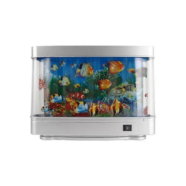 LED-akvarielampa med dynamisk virtuell havsdelfin, konstgjord tropisk landskapsnattlampa, söt Roo (FMY) As shown