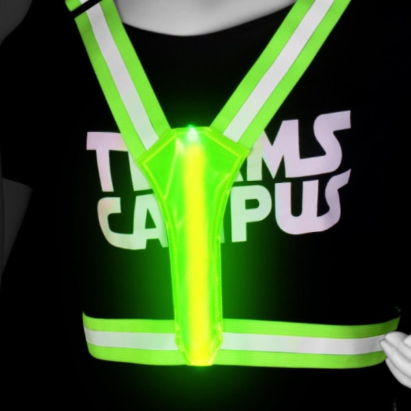 Reflekterande Led-Väst för Löpning, USB Laddningsbar Ljus Väst för Bröstet för Löpare Nattpromenader (FMY)