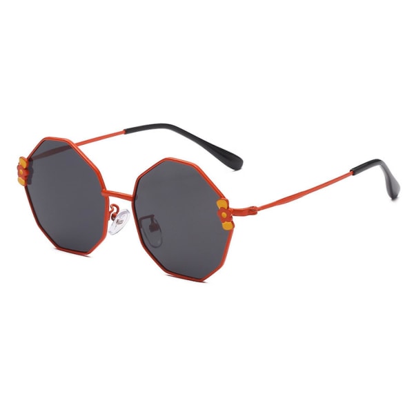 Retro tegneseriesløyfe for barn Flersidig UV-beskyttelse polariserte solbriller ---oransje ramme grått ark (FMY)