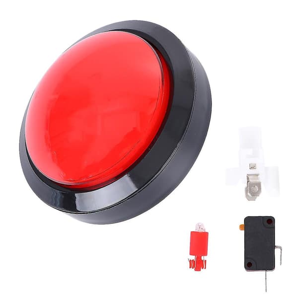 Elektroniske leker spillknapper spillprogram Buzzer-system lyd snakkeknapp digital responder store knapper  (FMY) Red 10*10cm