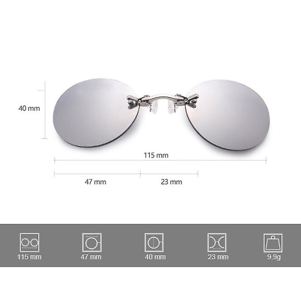 Retro pyöreät nenälle kiinnitettävät aurinkolasit Matrix Morpheus -elokuvasta (FMY) Silver Lens
