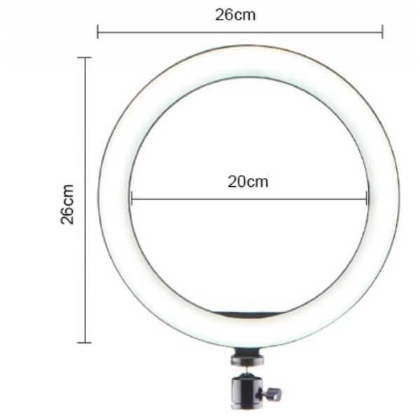 26 cm Led Ring Light Make Up Ringlight til video, studie, makeup, dæmpbar 3 lystilstande, nem at bære og installere (FMY)