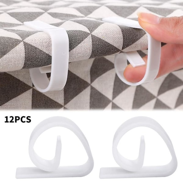 Household 12pcs Adjustable Plastic Table Cloth Clip Hold Stable Tablecloth Holder Wedding Party Clothes Pegs Holder Clips  (FMY)