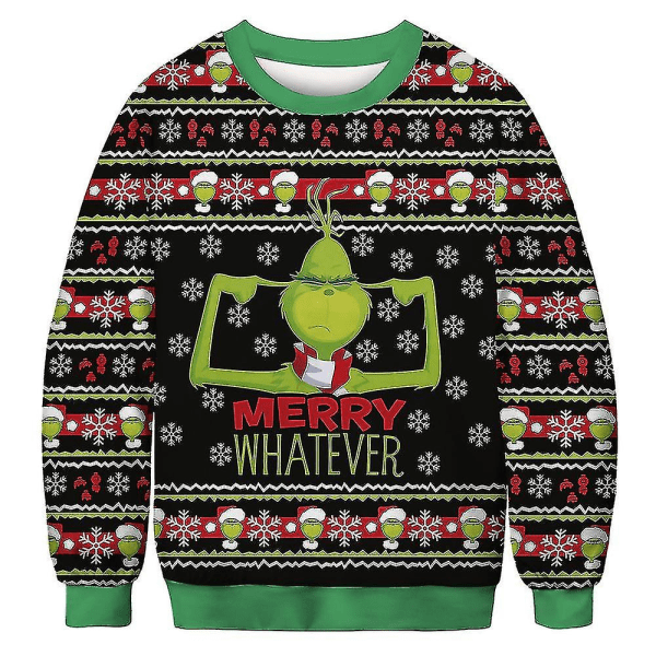 2023 Funny 3d Print sweater Mænd Kvinder Jule Sweatere Jumpere Overdele Holiday Party Pullover Hættetrøje Sweatshirt (FMY) XL