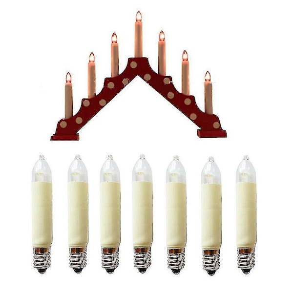20 st E10 LED Ljusstake Liten Sockelkontakt 8-55v 0.1-0.2w Längd 65mm Ersättningslampa Schwibbogen  (FMY) A 10pcs