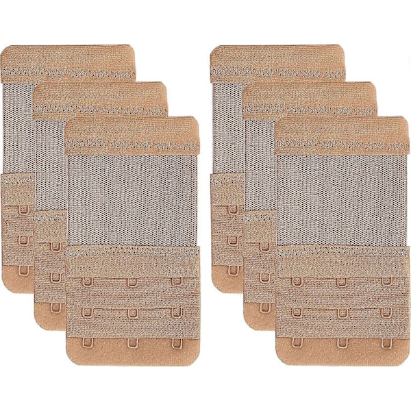 Rintaliivinsulkimet 3 Koukulla, Joustava Pehmeä Ja Mukava Rintaliivin Hihnansulkimet (FMY) Skin Color-6 Pcs Pack