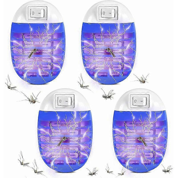 Blå Myggdödare 4-pack, Blå LED-mygglampa, UV-myggdödare, 4W Bug Zapper Myggdödare, Elektrisk Insektsfälla (FMY) 1
