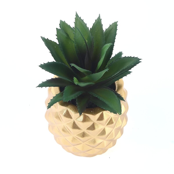 Kunstig Sukkulent Pot Falsk Ananas Falske Dekorative Planter Falske Mini Potteplanter Til Landhus Hjem Kontor Køkken Badeværelse (FMY)