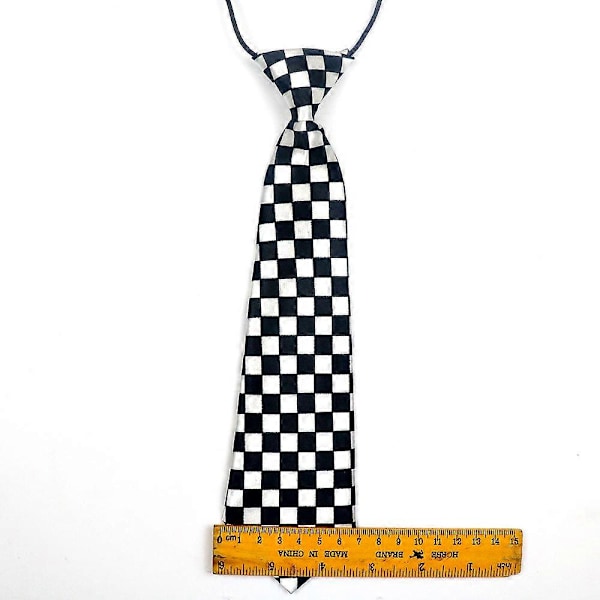 Polyester Uniform Skjorta Slips | Svart Vit Rutig Slips | Svart Vit Rutig Slips - Slipsar (FMY) NO.2